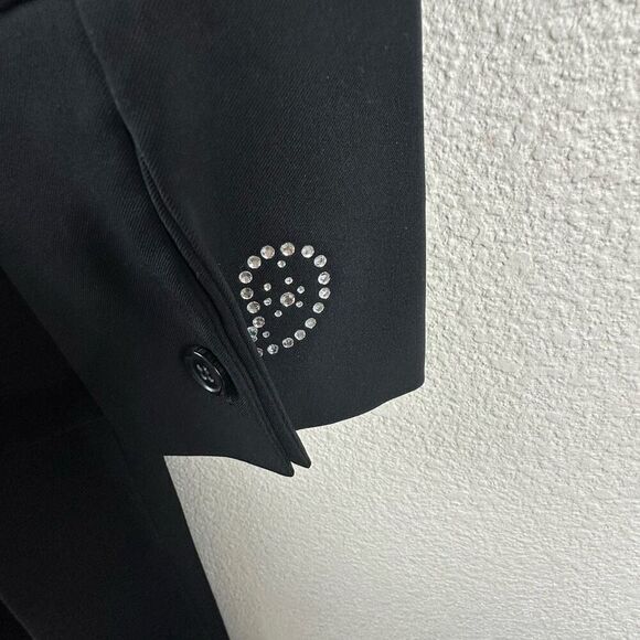 Lynn Cantin Women's 10 Rhinestone Crystal Sleeve Suit Set Black Evening Party - Picture 3 of 16